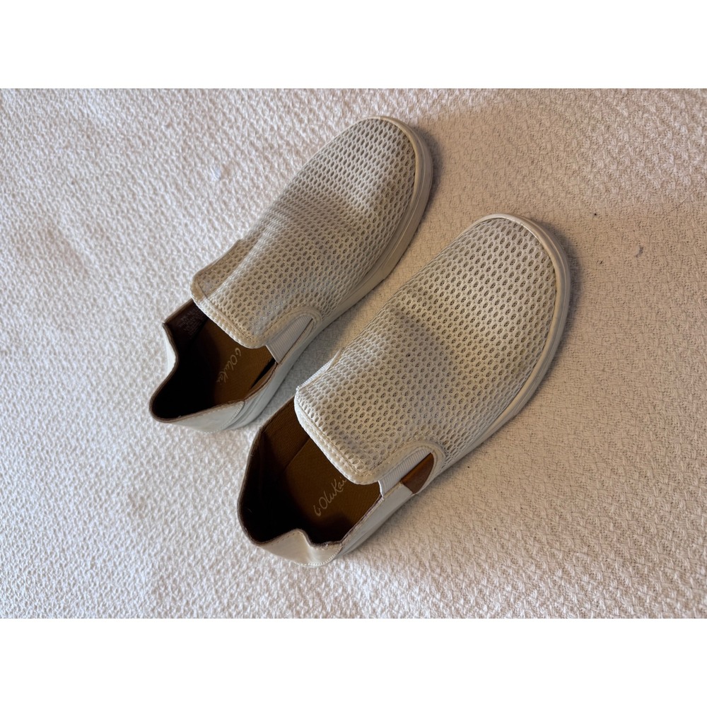 OluKai Pehuea White Mesh Slip On Sneakers Womens Size 8 20271-WBWB